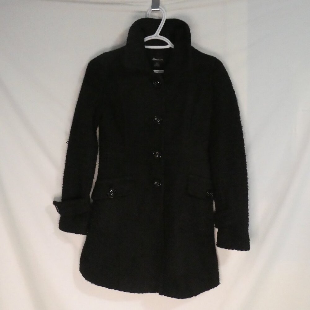 SEDUCTIONS | xs - extra small | Textured Black Button-Up Closure Coat
